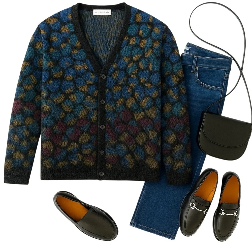 Rebecca Taylor Multicolor V-Neck Button Cardigan - Multicolor - Picture 2 of 13